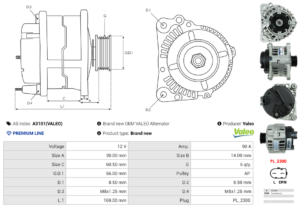 Alternateur A3101(VALEO)