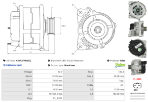 Alternateur A3112(VALEO)