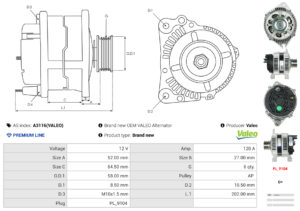 Alternateur A3116(VALEO)