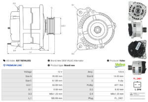 Alternateur A3118(VALEO)