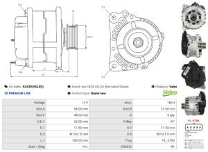Alternateur A3439(VALEO)