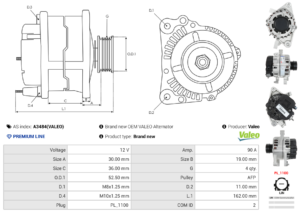 Alternateur A3484(VALEO)