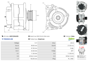 Alternateur A3512(VALEO)
