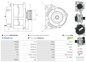 Alternateur A3524(VALEO)