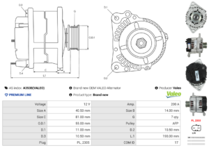 Alternateur A3538(VALEO)