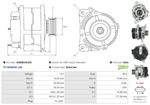 Alternateur A3568(VALEO)