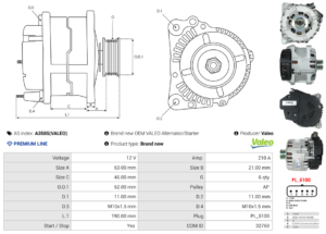 Alternateur A3585(VALEO)