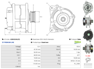 Alternateur A3604(VALEO)