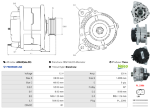 Alternateur A3669(VALEO)