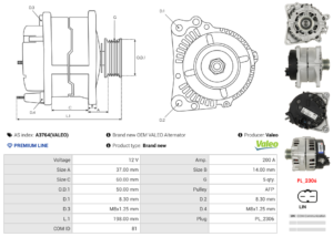 Alternateur A3764(VALEO)