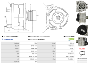 Alternateur A3765(VALEO)