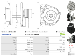Alternateur A3766(VALEO)