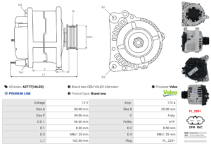 Alternateur A3777(VALEO)