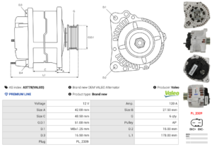 Alternateur A3778(VALEO)