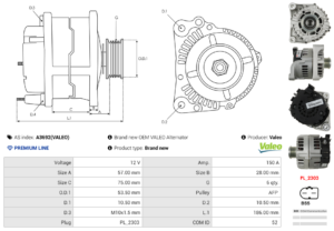 Alternateur A3692(VALEO)