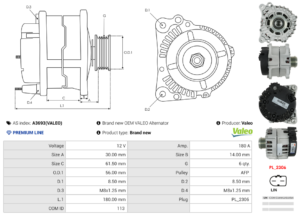 Alternateur A3693(VALEO)