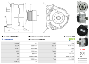 Alternateur A3694(VALEO)