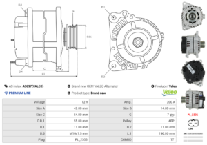 Alternateur A3697(VALEO)