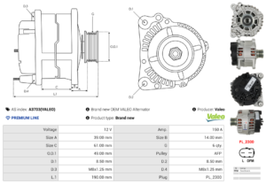 Alternateur A3703(VALEO)