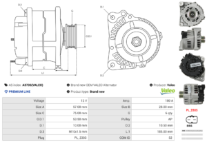 Alternateur A3706(VALEO)