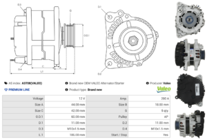 Alternateur A3708(VALEO)