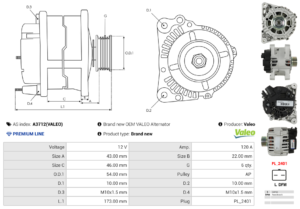 Alternateur A3712(VALEO)