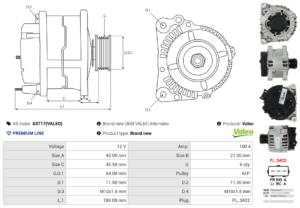 Alternateur A3717(VALEO)