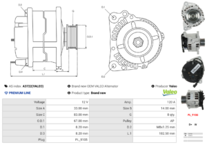 Alternateur A3722(VALEO)