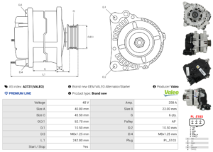 Alternateur A3731(VALEO)