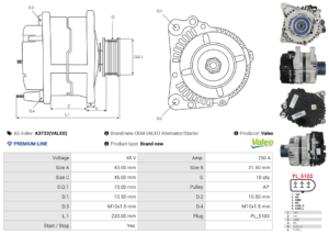 Alternateur A3733(VALEO)