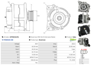 Alternateur A3736(VALEO)