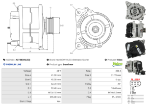 Alternateur A3738(VALEO)
