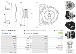 Alternateur A3739(VALEO)