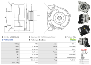 Alternateur A3740(VALEO)