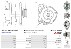 Alternateur A5462(MITSUBISHI)