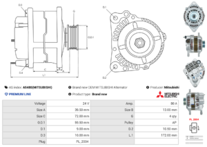 Alternateur A5480(MITSUBISHI)