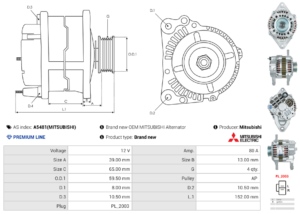Alternateur A5481(MITSUBISHI)