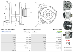 Alternateur A3193(VALEO)