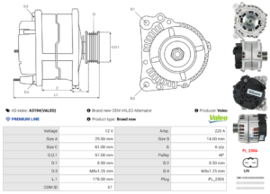 Alternateur A3194(VALEO)