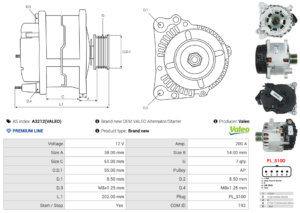 Alternateur A3212(VALEO)