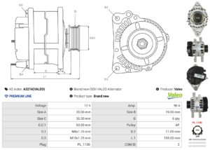 Alternateur A3214(VALEO)