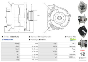 Alternateur A3222(VALEO)