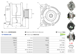 Alternateur A3239(VALEO)