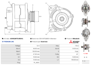 Alternateur A5496(MITSUBISHI)