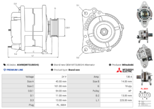 Alternateur A5498(MITSUBISHI)