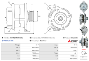 Alternateur A5511(MITSUBISHI)