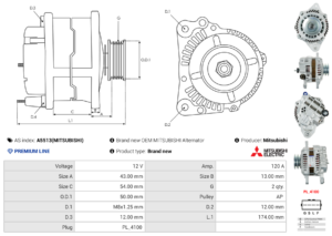 Alternateur A5513(MITSUBISHI)