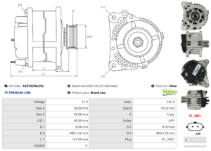 Alternateur A3372(VALEO)