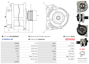 Alternateur A6132(DENSO)