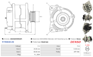 Alternateur A6222(DENSO)(P)